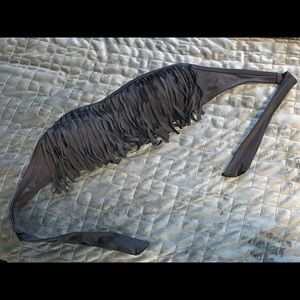 Black fringe swim top